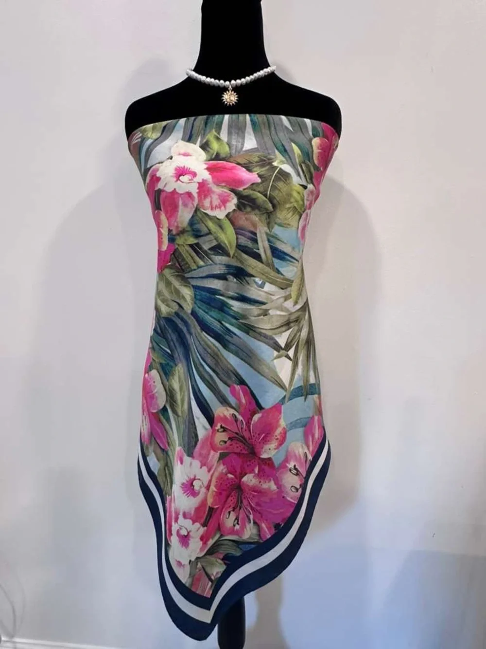 Unbranded Silk Scarf Floral Hand Rolled